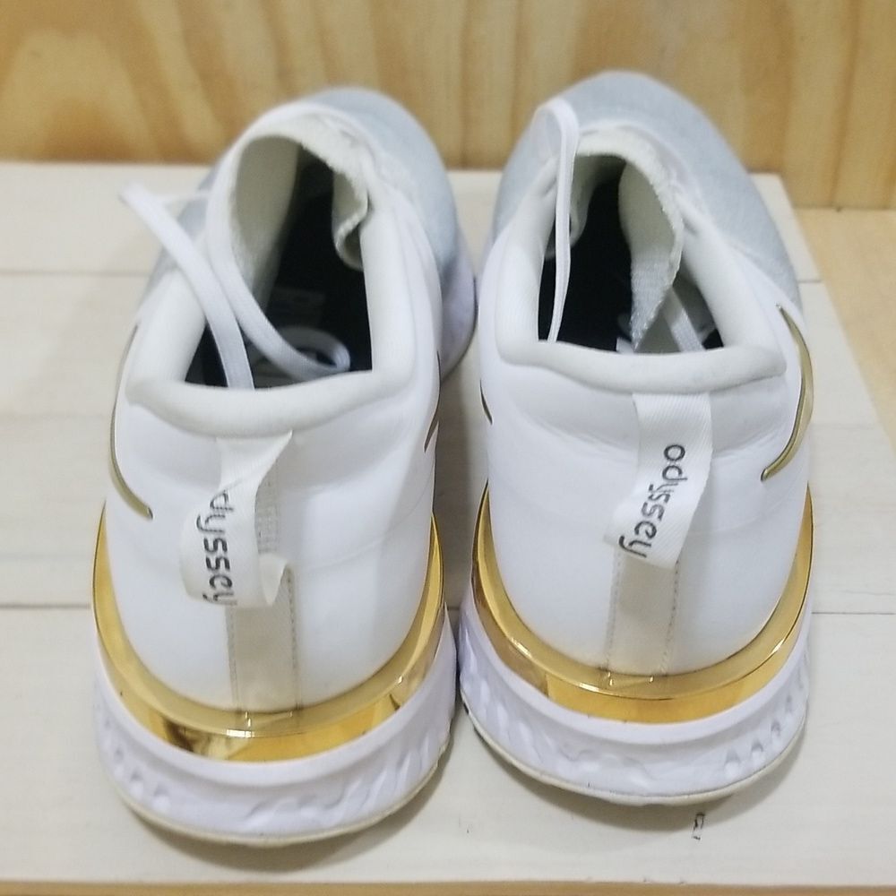 Nike Odyssey React Size 7 Flynit Grey/White/Gold … - image 5
